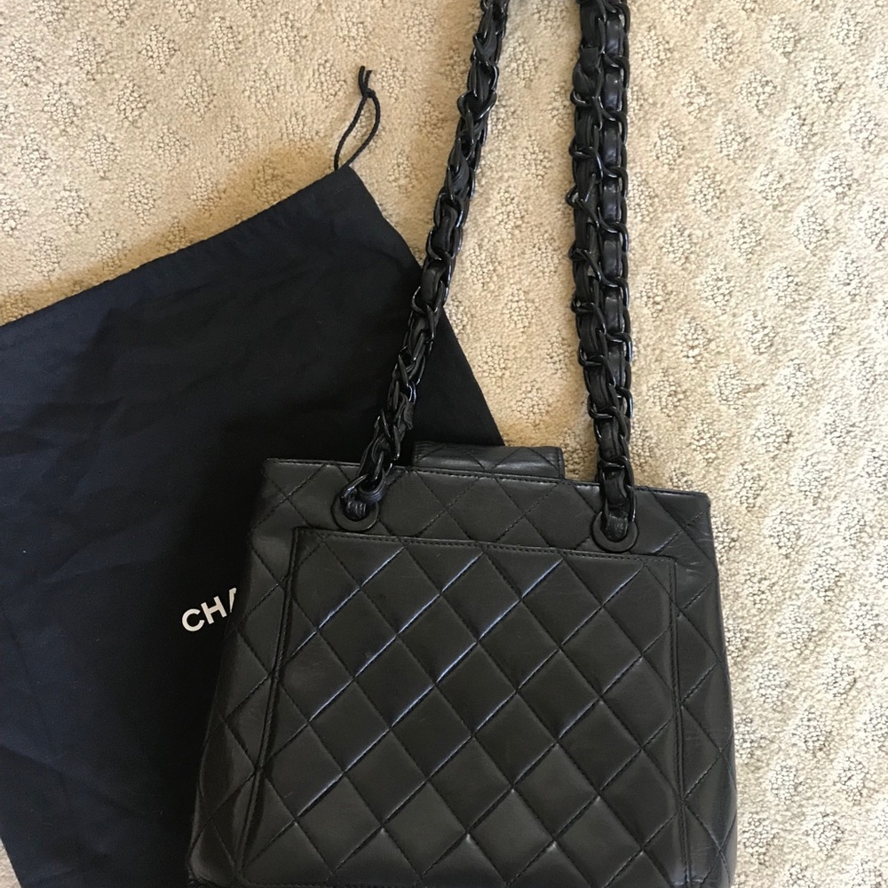 Chanel vintage black lambskin chain strap - Picture 6 of 7